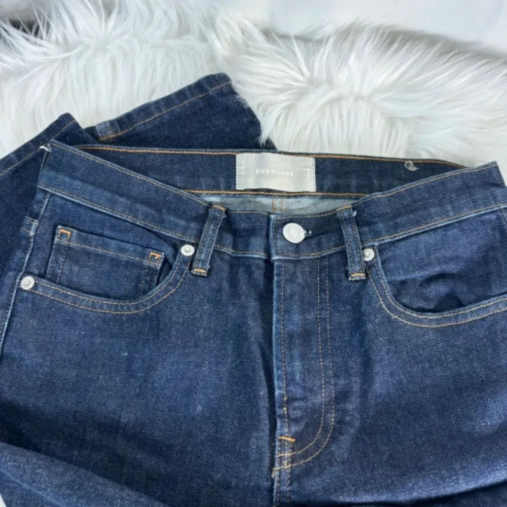 Everlane Mid Rise Dark Wash Slim‎ Straight Jeans Sz 26